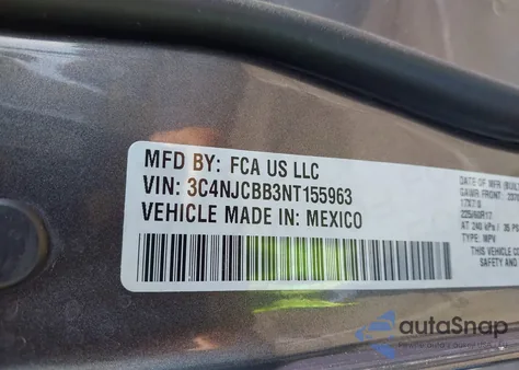 2022 Jeep Compass Latitude из США, поврежденный, VIN 3C4NJCBB3NT155963